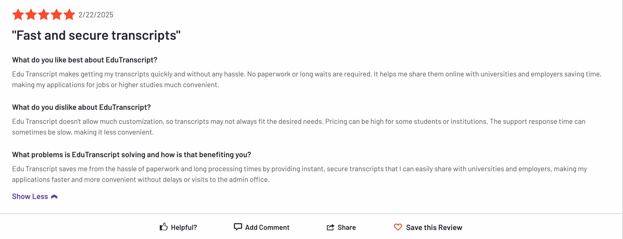 EduTranscript Review 1